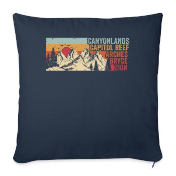 Erkunden Sie die Berge der Utah-Nationalparks - Sofakissenbezug 45 x 45 cm - Navy - Vorne