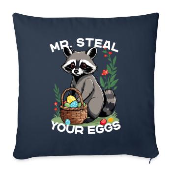 Funny Egg Thief Raccoon Easter Bunny Design - Sofa pillowcase 17,3'' x 17,3'' (45 x 45 cm) - navy - Front
