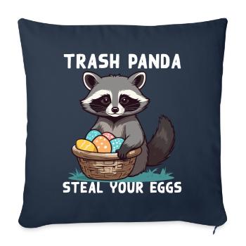 Funny raccoon Easter bunny Easter saying - Sofa pillowcase 17,3'' x 17,3'' (45 x 45 cm) - navy - Front
