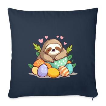 Funny Sloth Easter Bunny Cute Easter Design - Sofa pillowcase 17,3'' x 17,3'' (45 x 45 cm) - navy - Front