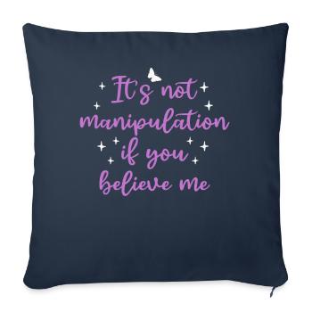 Pas de manipulation si vous croyez - Housse de coussin décorative 45 x 45 cm - bleu marine - Devant