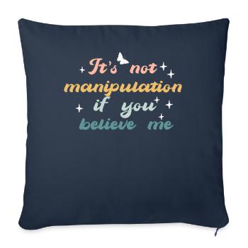 Pas de manipulation si vous croyez - Housse de coussin décorative 45 x 45 cm - bleu marine - Devant
