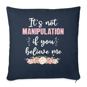 Pas de manipulation si vous croyez - Housse de coussin décorative 45 x 45 cm - bleu marine - Devant