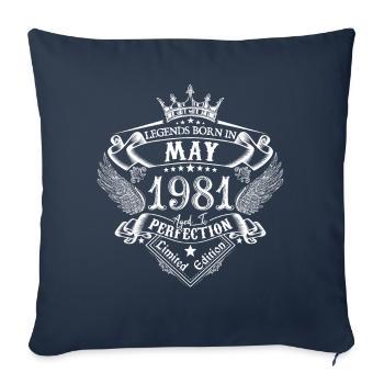 Mai 1981 Geburtstag Mai 1981 Mai Geschenk - Sofakissenbezug 45 x 45 cm - Navy - Vorne