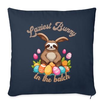 Funny Saying Easter Sloth Bunny Motif - Sofa pillowcase 17,3'' x 17,3'' (45 x 45 cm) - navy - Front