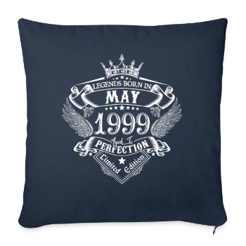 Mai 1999 anniversaire Mai 1999 Mai cadeau - Housse de coussin décorative 45 x 45 cm - bleu marine - Devant