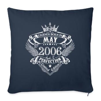 May 2006 Birthday May 2006 May Gift - Sofa pillowcase 17,3'' x 17,3'' (45 x 45 cm) - navy - Front