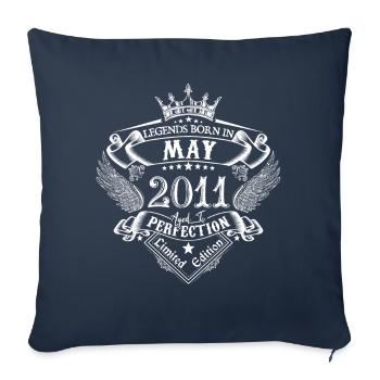 Mai 2011 anniversaire Mai 2011 Mai cadeau - Housse de coussin décorative 45 x 45 cm - bleu marine - Devant