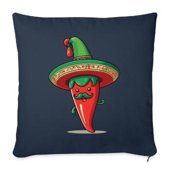 Esthétique Chili Pepper Chili Streetwear Chaud - Housse de coussin décorative 45 x 45 cm - bleu marine - Devant