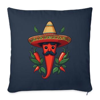 Esthétique Chili Streetwear Mexicain Chaud - Housse de coussin décorative 45 x 45 cm - bleu marine - Devant