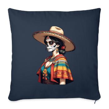 Iconic Sugar Skull Mexico Skull Streetwear - Sofa pillowcase 17,3'' x 17,3'' (45 x 45 cm) - navy - Front