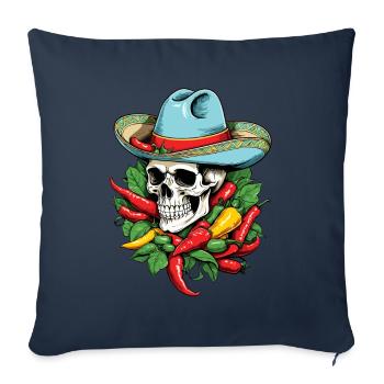 Esthétique Chili Skull Design Style mexicain - Housse de coussin décorative 45 x 45 cm - bleu marine - Devant
