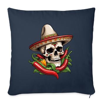 Esthétique Chili Skull Design Style mexicain - Housse de coussin décorative 45 x 45 cm - bleu marine - Devant