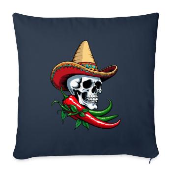 Esthétique Chili Skull Design Style mexicain - Housse de coussin décorative 45 x 45 cm - bleu marine - Devant