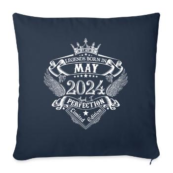 May 2024 Birthday May 2024 May Gift - Sofa pillowcase 17,3'' x 17,3'' (45 x 45 cm) - navy - Front
