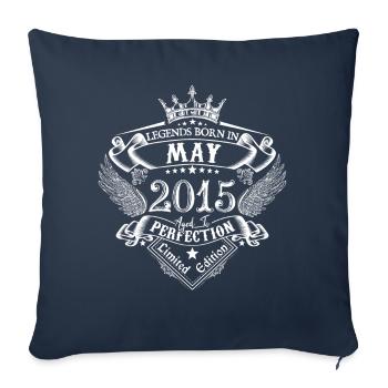 Mai 2015 anniversaire Mai 2015 Mai cadeau - Housse de coussin décorative 45 x 45 cm - bleu marine - Devant