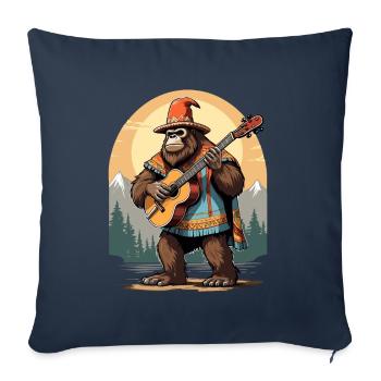 Bigfoot Mexican Mariachi Guitar Fiesta - Sofa pillowcase 17,3'' x 17,3'' (45 x 45 cm) - navy - Front