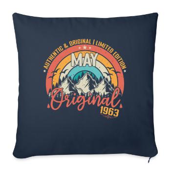 Mai 1963 Mai Geburtstag 1963 Mai Original - Sofakissenbezug 45 x 45 cm - Navy - Vorne