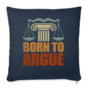 Né pour plaider Judge Advocate Attorney - Housse de coussin décorative 45 x 45 cm - bleu marine - Devant