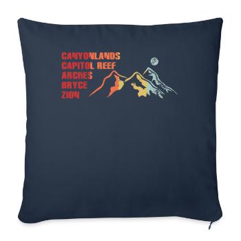 Explore Utah National Parks Mountains - Sofa pillowcase 17,3'' x 17,3'' (45 x 45 cm) - navy - Front