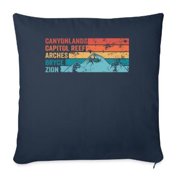 Erkunden Sie die Berge der Utah-Nationalparks - Sofakissenbezug 45 x 45 cm - Navy - Vorne