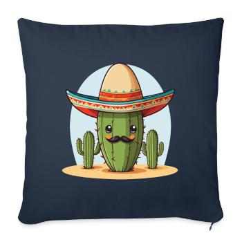 Cactus Fiesta Funny Mexican Holiday - Sofa pillowcase 17,3'' x 17,3'' (45 x 45 cm) - navy - Front
