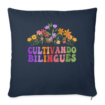 Cultivando Bilingües Spanischlehrer - Sofakissenbezug 45 x 45 cm - Navy - Vorne
