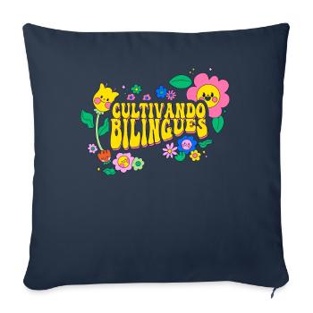 Cultivando Bilingües Spanish Teacher - Sofa pillowcase 17,3'' x 17,3'' (45 x 45 cm) - navy - Front