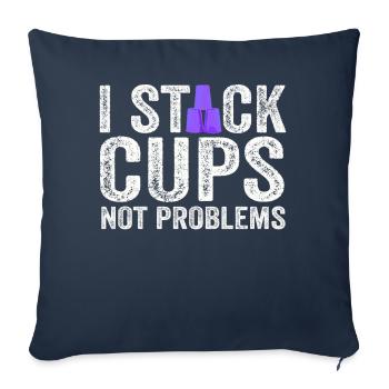 Sport Stacking Stacks Stacked Speed Cup - Sofa pillowcase 17,3'' x 17,3'' (45 x 45 cm) - navy - Front