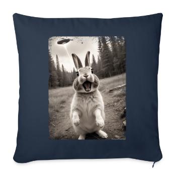 Funny Bunny Selfie Alien Spaceship - Sofa pillowcase 17,3'' x 17,3'' (45 x 45 cm) - navy - Front