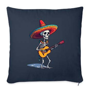 Mexican mariachi skeleton guitarist - Sofa pillowcase 17,3'' x 17,3'' (45 x 45 cm) - navy - Front