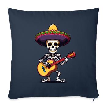 Mexican mariachi skeleton guitarist - Sofa pillowcase 17,3'' x 17,3'' (45 x 45 cm) - navy - Front