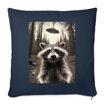 Funny Raccoon Selfie Alien Spaceship - Sofa pillowcase 17,3'' x 17,3'' (45 x 45 cm) - navy - Front