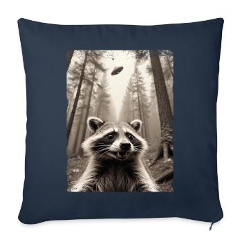Funny Raccoon Selfie Alien Spaceship - Sofa pillowcase 17,3'' x 17,3'' (45 x 45 cm) - navy - Front