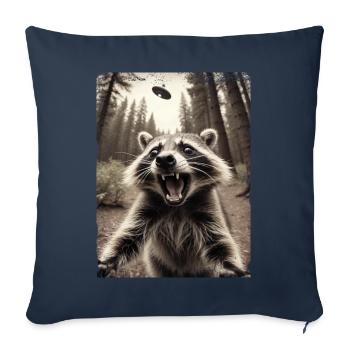 Funny Raccoon Selfie Alien Spaceship - Sofa pillowcase 17,3'' x 17,3'' (45 x 45 cm) - navy - Front