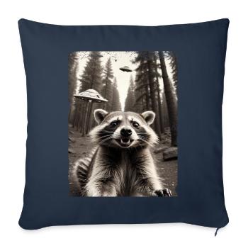 Raccoon Selfie Alien Spaceship - Sofa pillowcase 17,3'' x 17,3'' (45 x 45 cm) - navy - Front