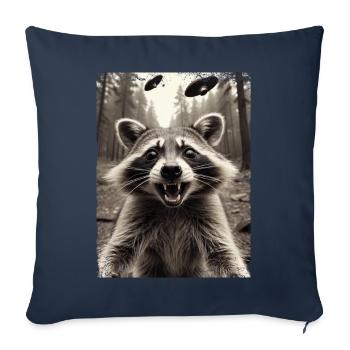 Funny Raccoon Selfie Alien Spaceship - Sofa pillowcase 17,3'' x 17,3'' (45 x 45 cm) - navy - Front