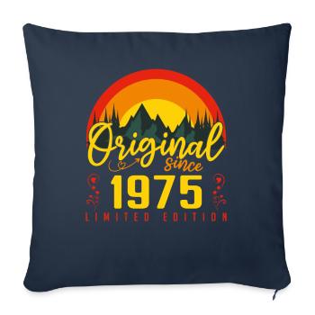 Anniversaire 1975 cadeau 1975 anniversaire - Housse de coussin décorative 45 x 45 cm - bleu marine - Devant