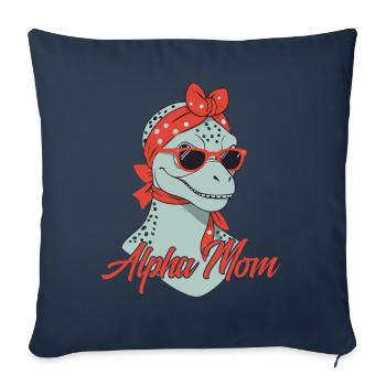 Alpha Maman Drôle Dinosaure Maman Cool Dinosaure - Housse de coussin décorative 45 x 45 cm - bleu marine - Devant
