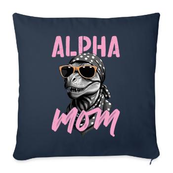 Alpha Mom Drôle Dinosaure Maman Style Dinosaure - Housse de coussin décorative 45 x 45 cm - bleu marine - Devant