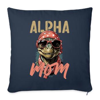 Maman alpha Drôle Dinosaure Iconique Maman - Housse de coussin décorative 45 x 45 cm - bleu marine - Devant