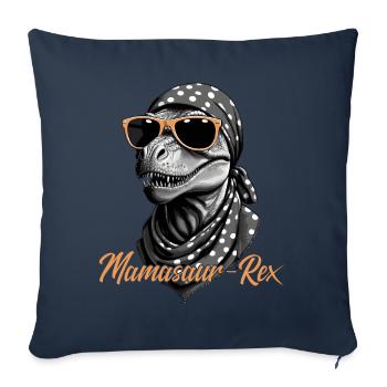 Mamasaur Rex drôle dinosaure mère Style - Housse de coussin décorative 45 x 45 cm - bleu marine - Devant