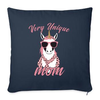 Unicorn Mom Unique Stylish Unicorn Woman - Sofa pillowcase 17,3'' x 17,3'' (45 x 45 cm) - navy - Front