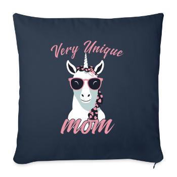 Conception de maman Licorne très Unique - Housse de coussin décorative 45 x 45 cm - bleu marine - Devant