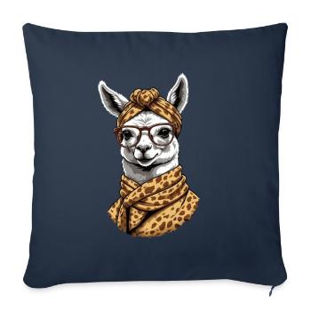 Funny Llama Alpaca Mother Design Lovers - Sofa pillowcase 17,3'' x 17,3'' (45 x 45 cm) - navy - Front