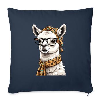 Conception drôle d’alpaga Lama pour les mamans aimantes - Housse de coussin décorative 45 x 45 cm - bleu marine - Devant