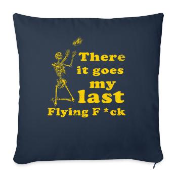 Et voilà mon dernier F volant - Housse de coussin décorative 45 x 45 cm - bleu marine - Devant