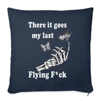 Et voilà mon dernier F volant - Housse de coussin décorative 45 x 45 cm - bleu marine - Devant