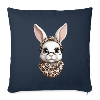 Maman Lapin Mignon Lapin Maman Mignon Lapin de Pâques - Housse de coussin décorative 45 x 45 cm - bleu marine - Devant