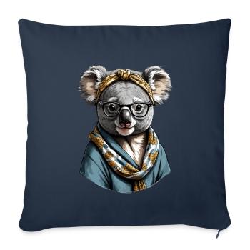 Drôle Koala Maman Mignon Koala Ours Amour - Housse de coussin décorative 45 x 45 cm - bleu marine - Devant